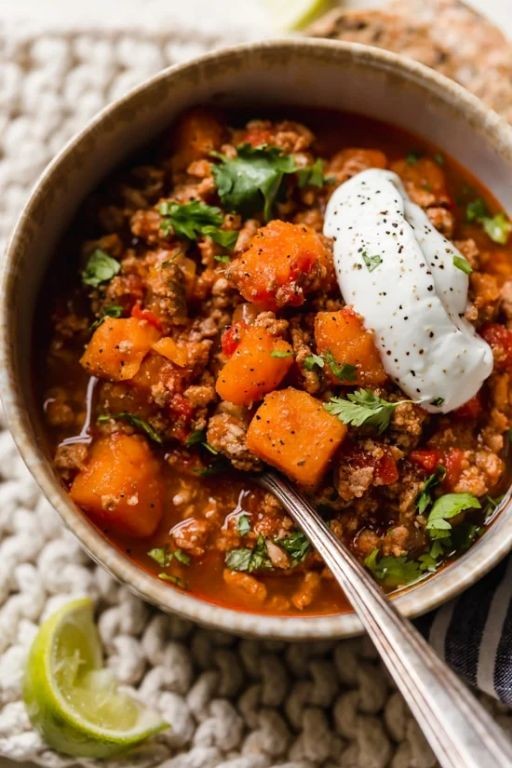 Sweet Potato Ground Turkey Chili