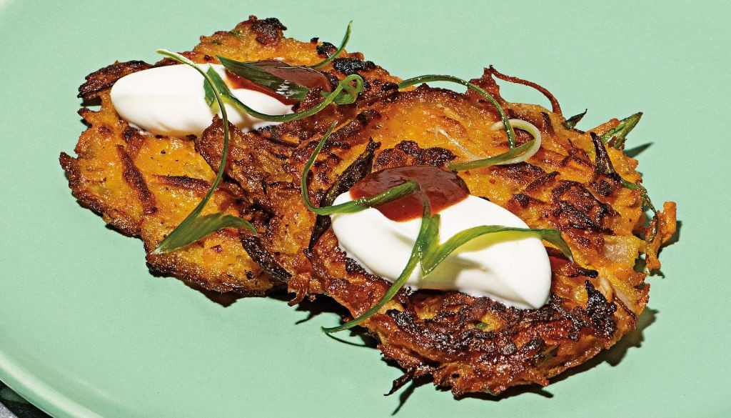 Sweet Potato Kimchi Pancakes