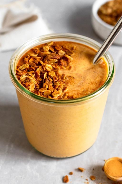 Sweet Potato Protein Smoothie with Whey and Almond Milk