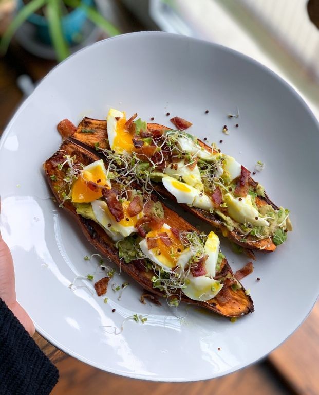Sweet Potato Toast with Avocado and Eggs