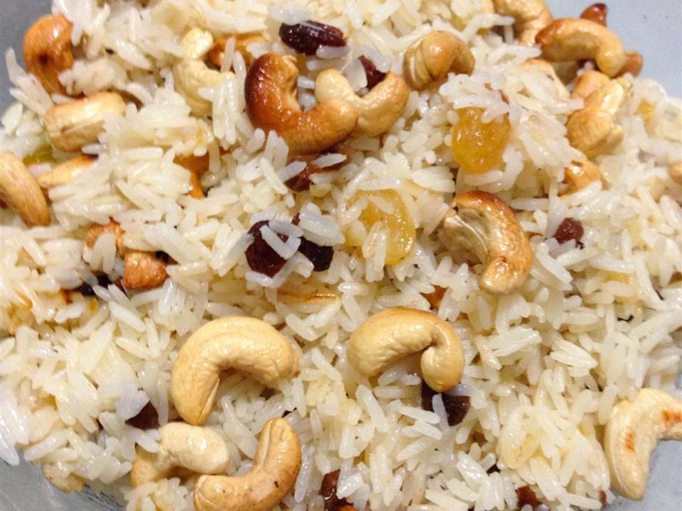 Sweet and Savory Jasmine Rice with Raisins and Almonds