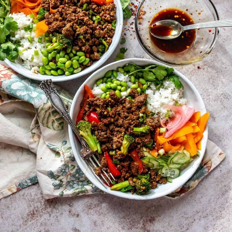 Teriyaki Beef Bowls with Pickled Vegetables