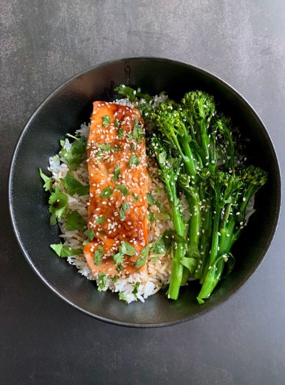 Teriyaki Salmon with Steamed Jasmine Rice