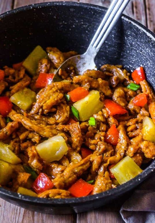Teriyaki Soy Curl Bowls with Pineapple