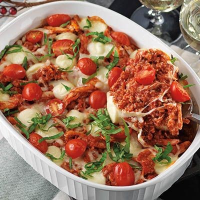 Tomato Basil Chicken and Quinoa Casserole