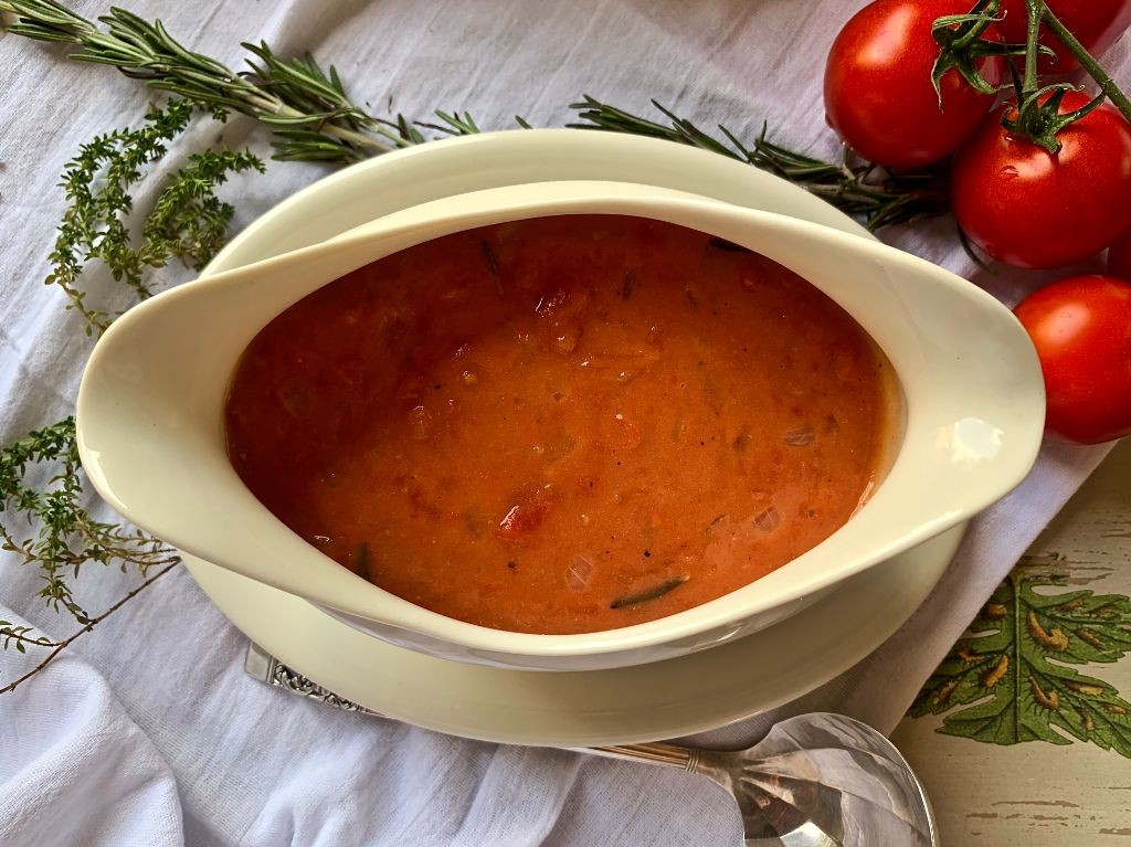 Tomato Gravy with Fresh Thyme and Rosemary