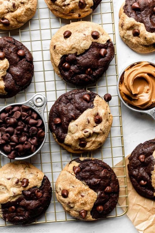 Triple Chocolate Peanut Butter Swirl Cookies