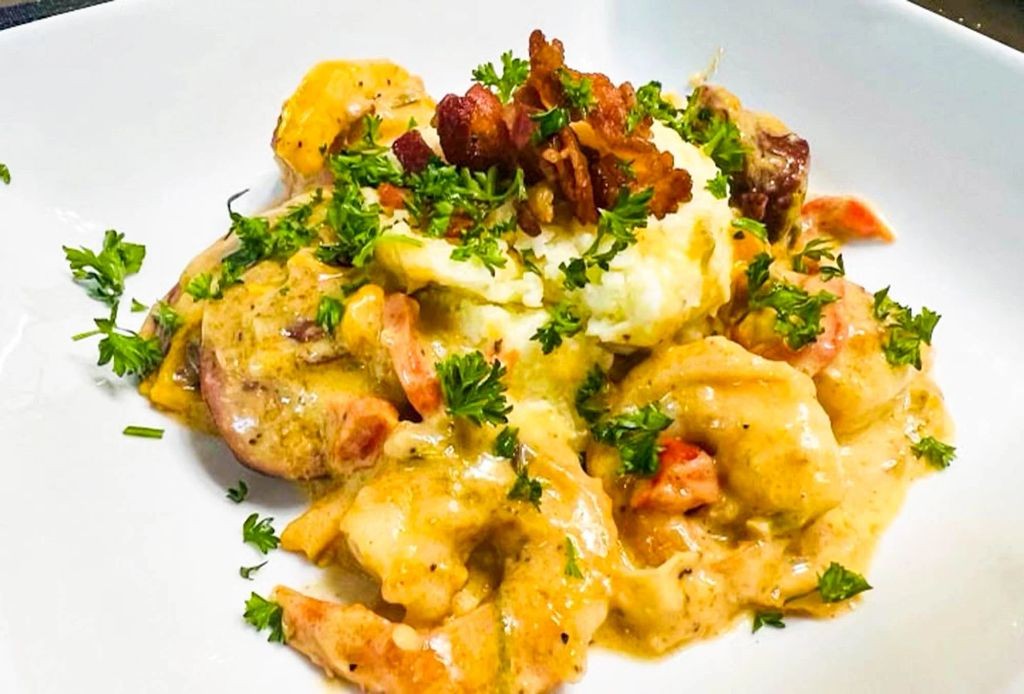 Truffle shrimp and mascarpone grits