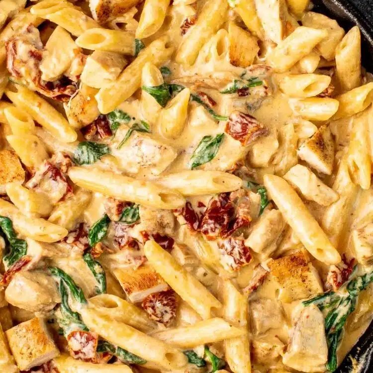Tuscan Chicken Penne in Garlic Cream Sauce