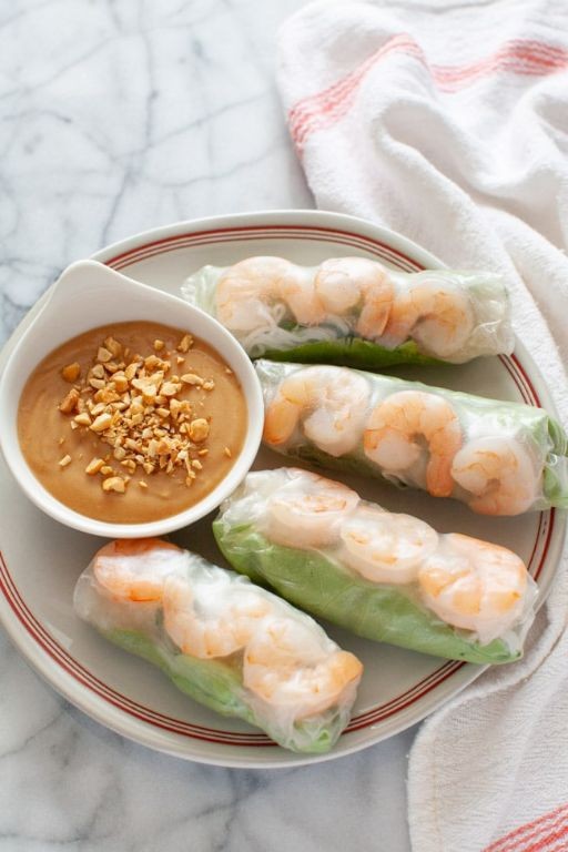 Vegetable Spring Rolls with Peanut Sauce