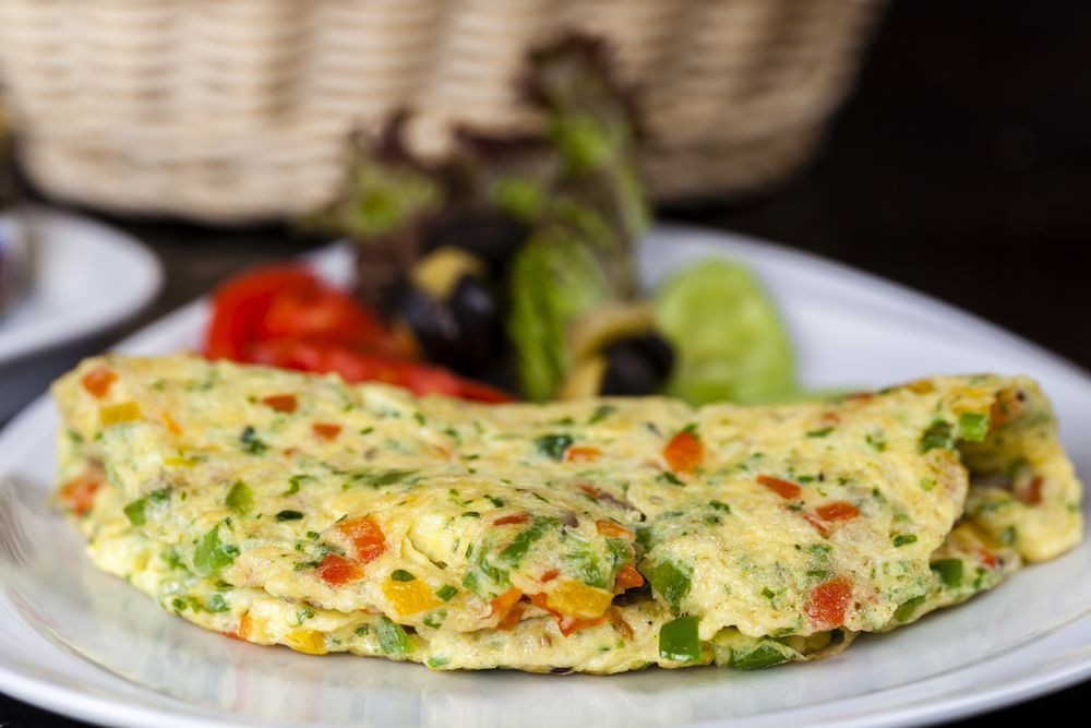 Vegetable and cheese omelette