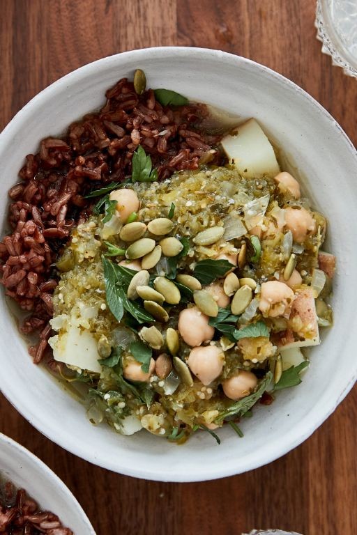 Vegetarian Chile Verde with Beans