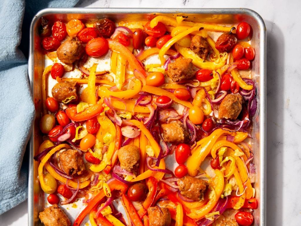 Vegetarian Sausage and Peppers