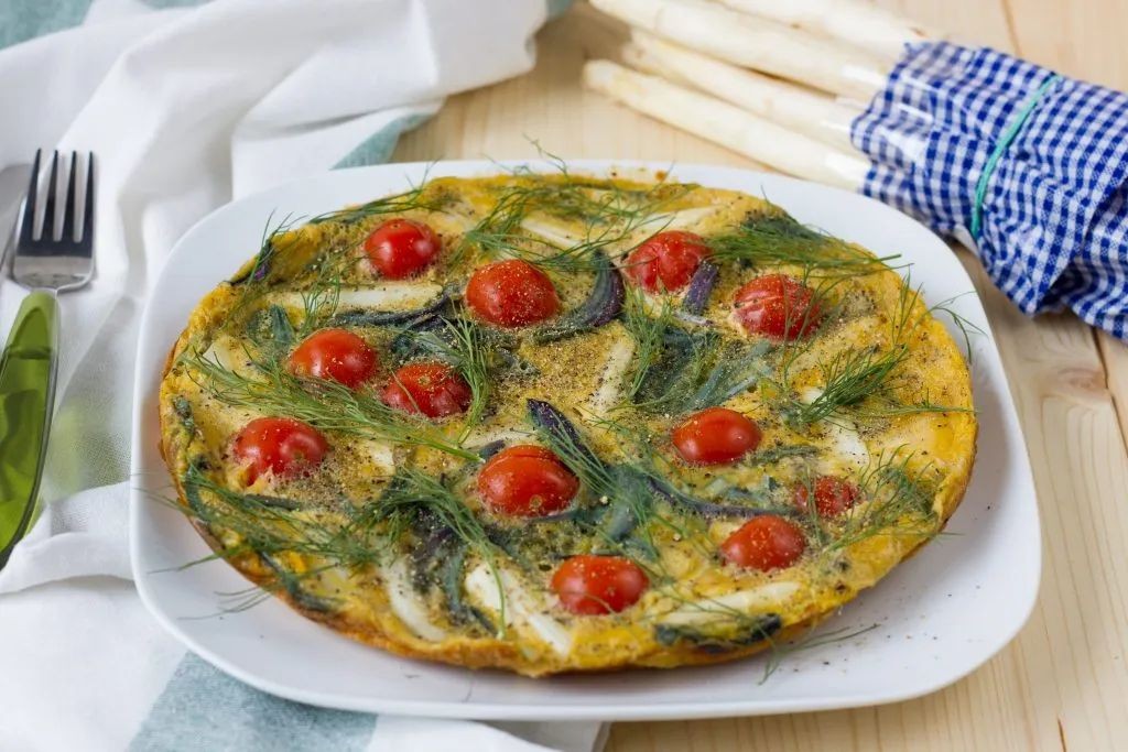White Asparagus Frittata with Fresh Herbs