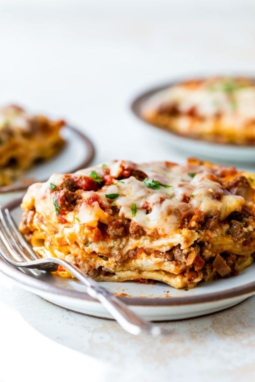 Whole Wheat Lowfat Lasagna with Lean Ground Beef