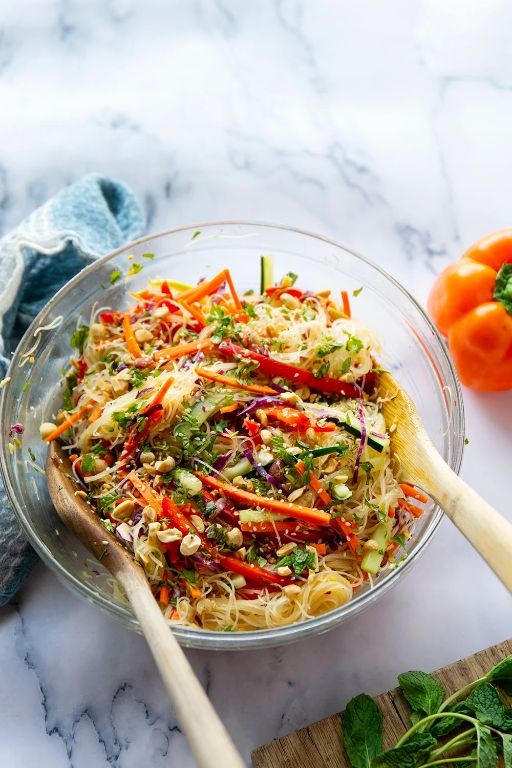 Zesty Ginger Rice Noodle Salad
