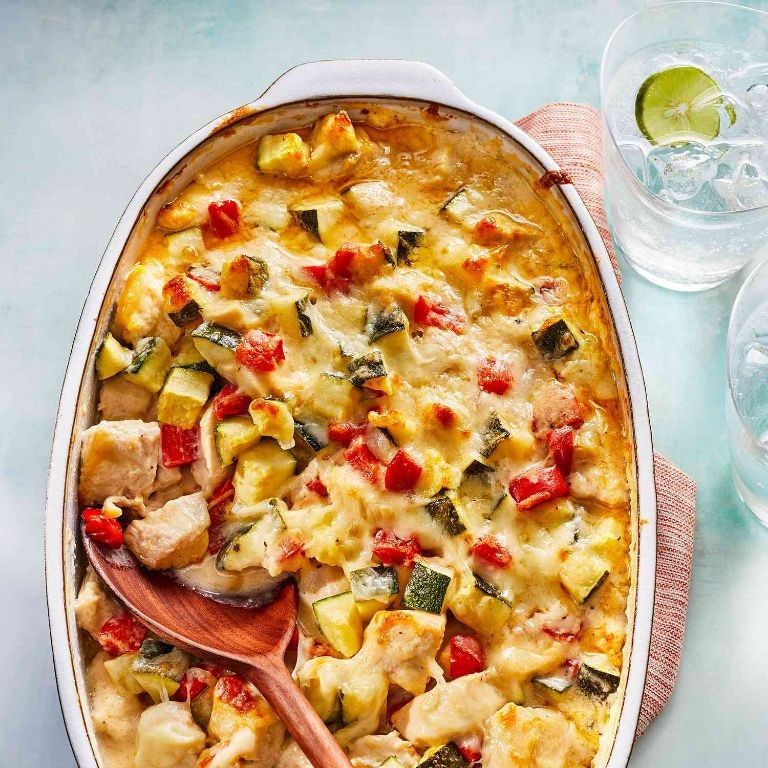 Zucchini and Chicken Casserole with Feta